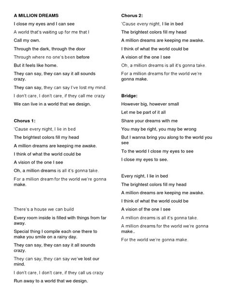 a million dreams lyrics|a million dreams tradução.